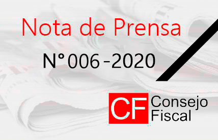 Nota de Prensa Nº 006-2020 El Consejo Fiscal emite opinión sobre la Declaración sobre Cumplimiento de Responsabilidad Fiscal del año 2019 del Ministerio de Economía y Finanzas